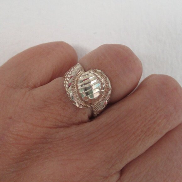 925 Sterling Silver Modernist Ring Size 6.25 Marked - Picture 1 of 9